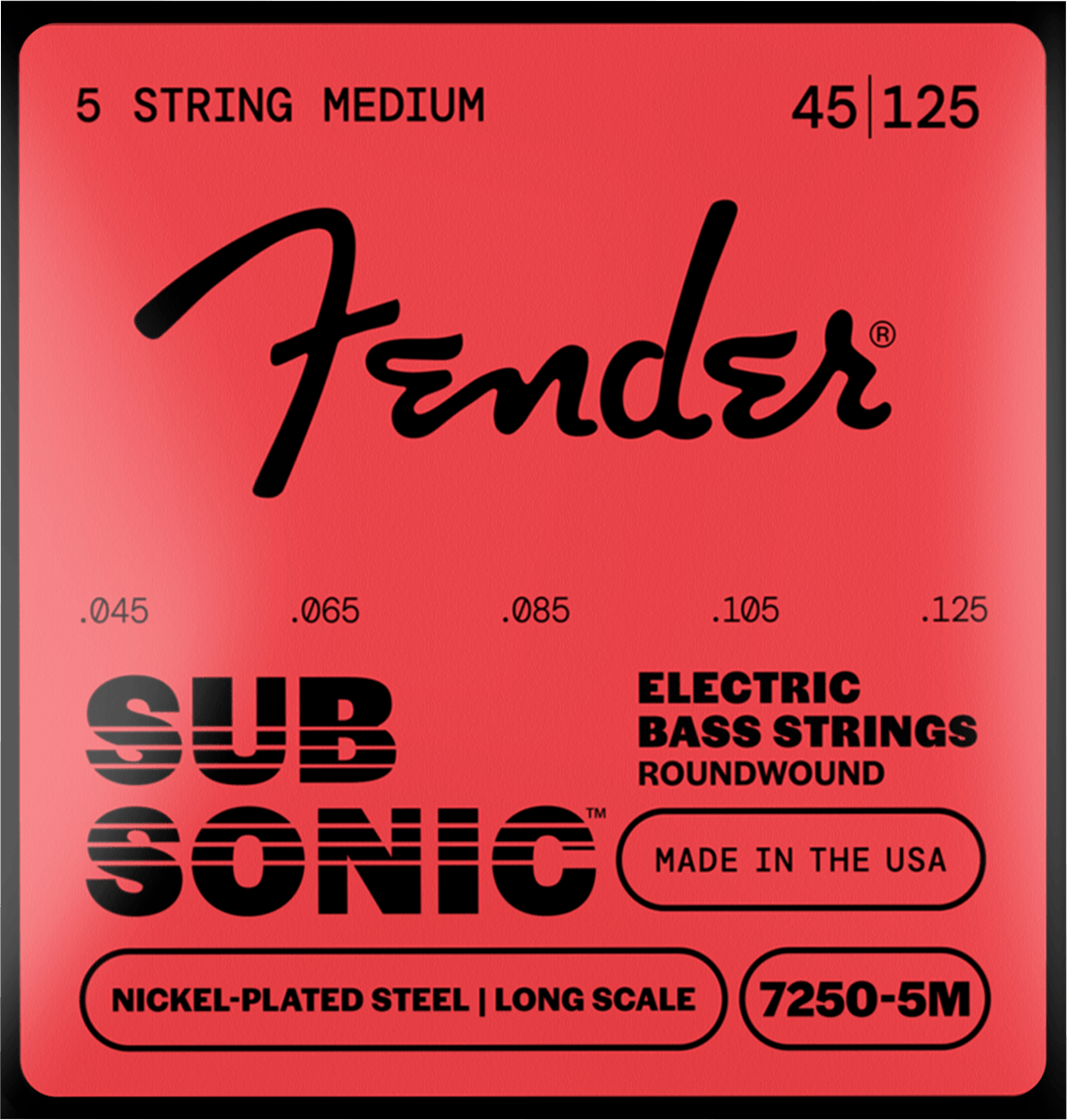 SubSonic™ 7250 Nickel-Plated Steel Bass Strings (5 String)