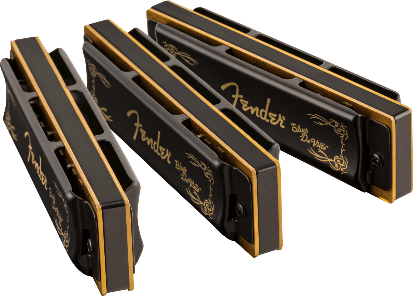 Blues DeVille Harmonicas - 3 Pack with Case