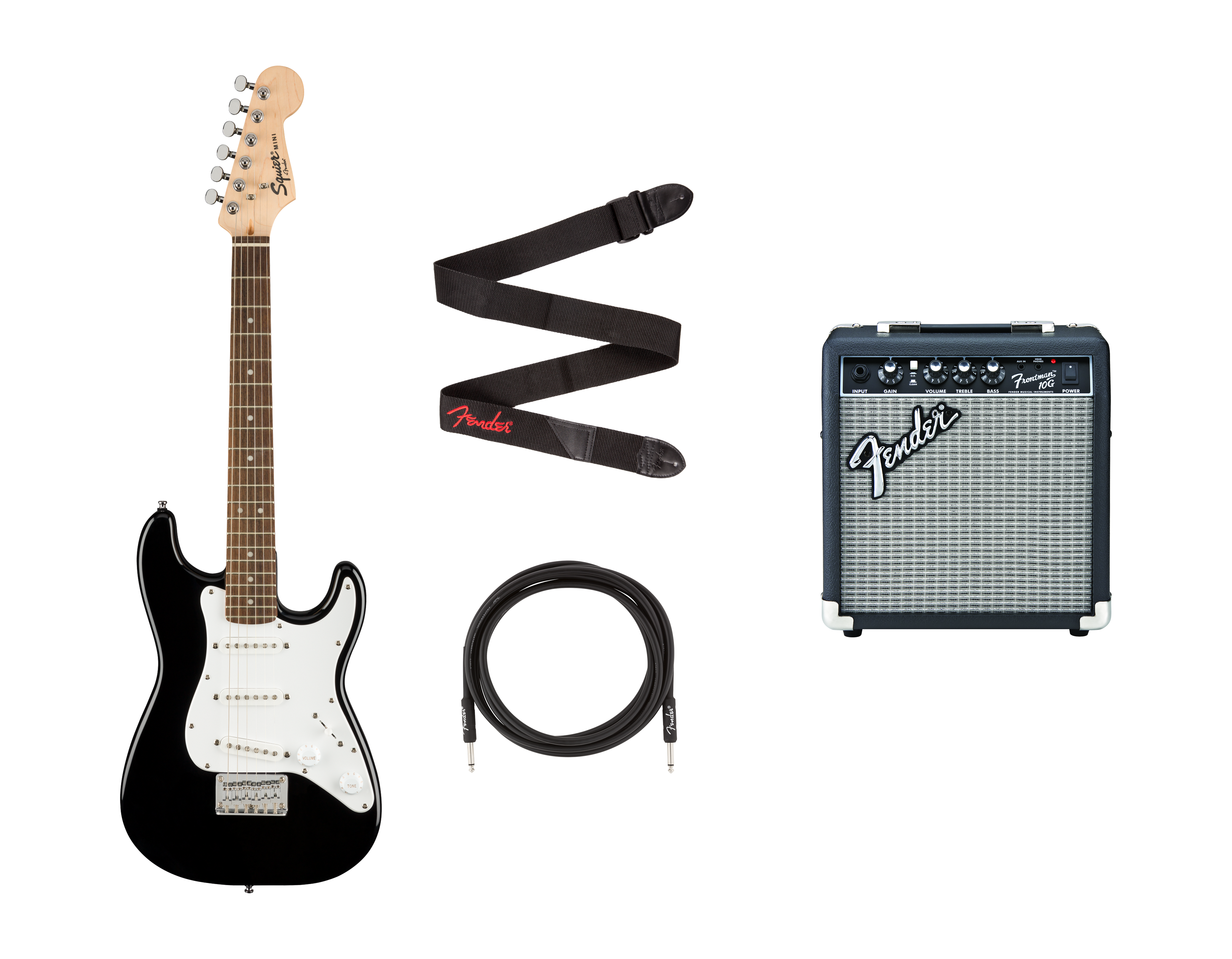 Squier Mini Stratocaster ブラック Pack Squier Mini Stratocaster negro – Fender