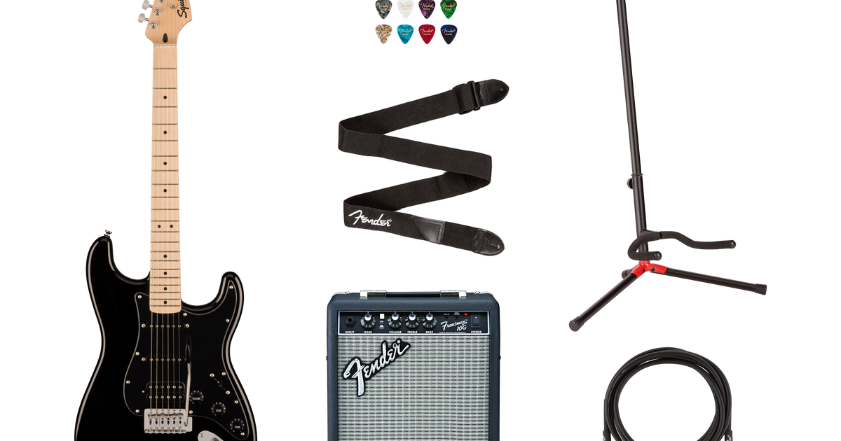 Pack Squier Stratocaster HSS Sonic - Negro – Fender